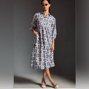 Anthropologie Maeve Bettina Tiered Shirt dress NWT